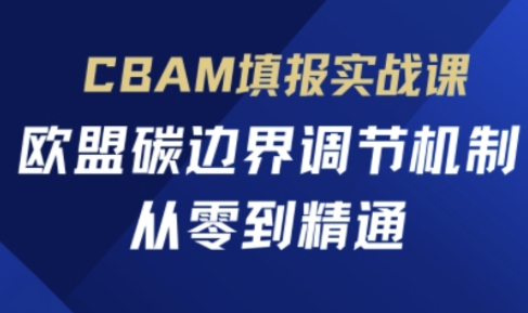 CBAM填报实战课，欧盟碳边界调节机制，从零到精通-大鱼资源网