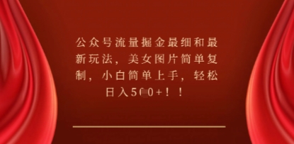 公众号流量掘金最细和最新玩法，美女图片简单复制，小白简单上手-大鱼资源网