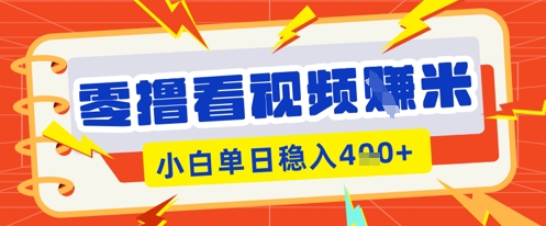 零撸看视频躺Z项目，看一个20秒的视频获得 0.3 米，小白一天收益几张，看得越多奖励权重越高-大鱼资源网