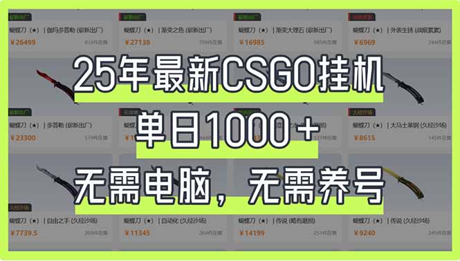 （14178期）25年最新CSGO挂机系统，单日1000+，无需电脑，无需养号，0基础可上手-大鱼资源网