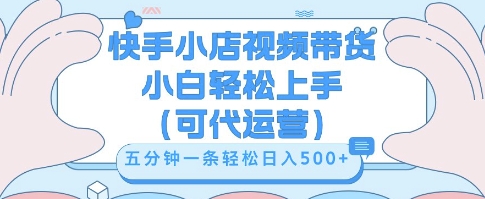 快手视频带货挣佣金，从开通到发布挂链接，小白轻松学会，5分钟搬运一条，轻轻松松日入5张【揭秘】-大鱼资源网