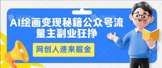 AI绘画变现秘籍：公众号流量主副业狂挣，网创人速来掘金-大鱼资源网