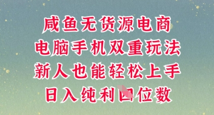 咸鱼无货源电商，多种运营方式，带你从零到一拿结果，可做代运营，也可软件一键发布【揭秘】-大鱼资源网