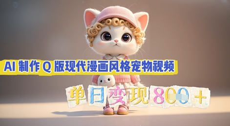 AI制作Q版现代漫画风格宠物视频，单日变现几张-大鱼资源网
