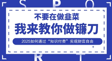 韭菜生涯终结者，我来教你做镰刀，2025如何通过“知识付费”实现财F自由【揭秘】-大鱼资源网