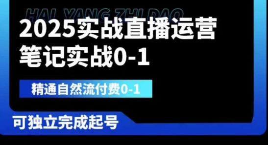 2025实战直播运营0-1，精通自然流付费0-1，可独立完成起号-大鱼资源网