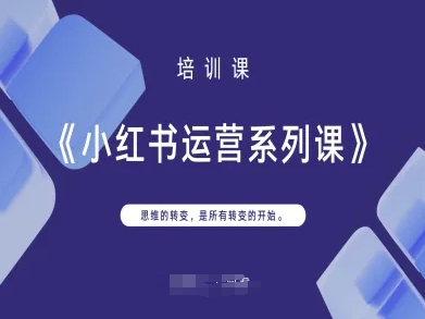 小红书运营系列课，思维的转变，是所有转变的开始-大鱼资源网